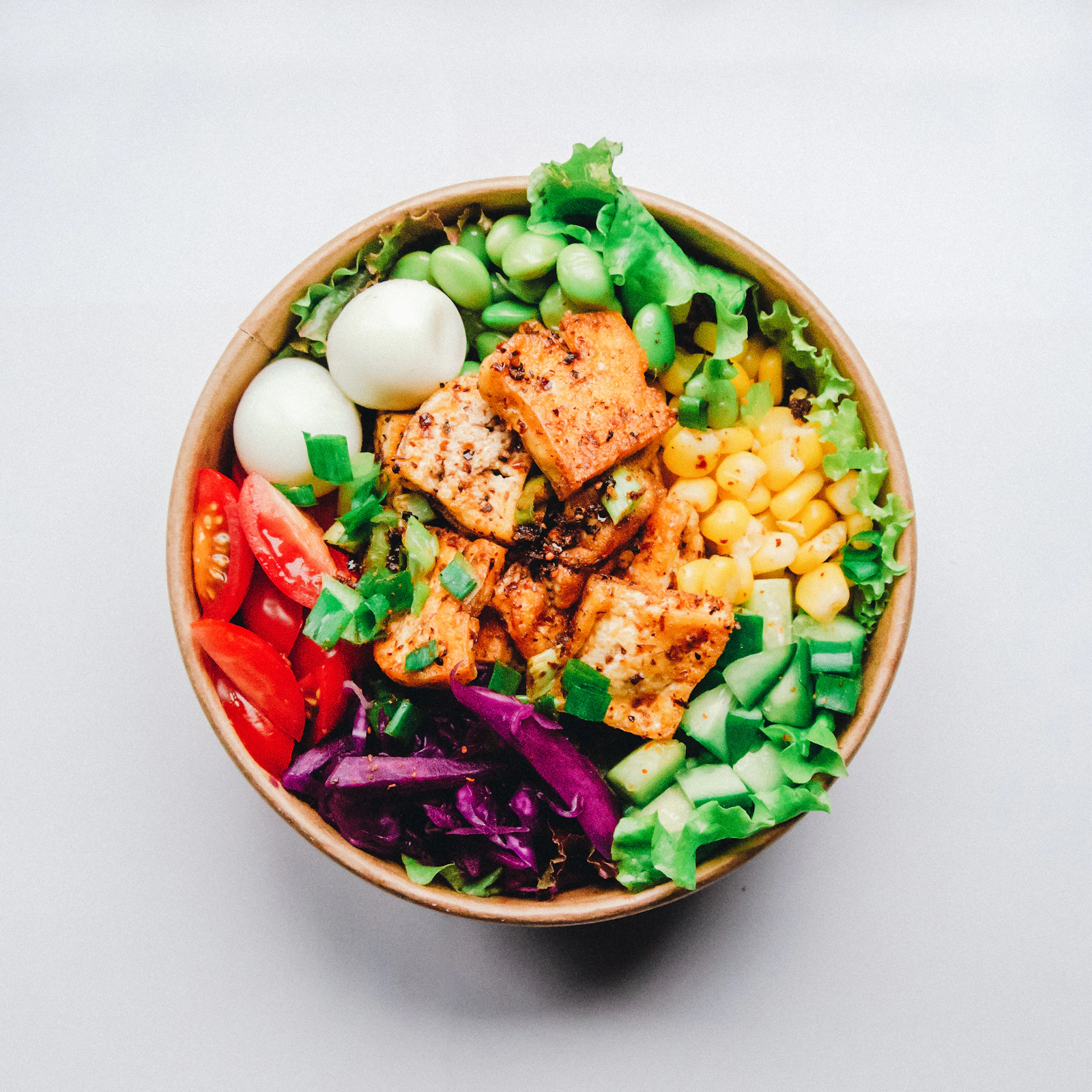 Colorful healthy meal plates arranged on a table